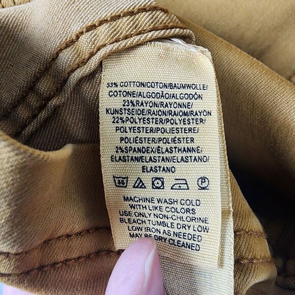 Free People Modern Femme Denim Skirt in Copper Brown/Orange size 8 Mini Stretch - Picture 7 of 7